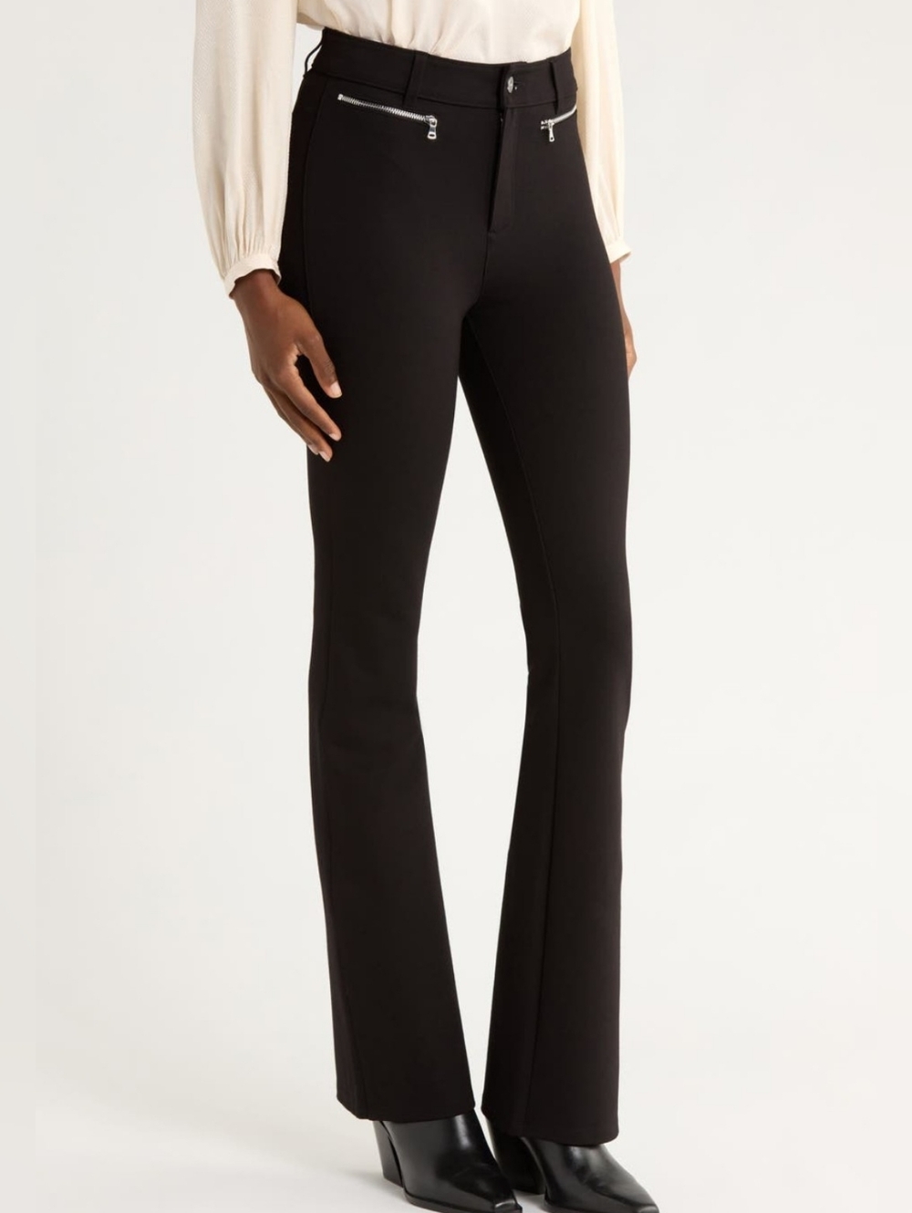 PAIGE Size 2 Hattena Black Flare Pants Msrp $259